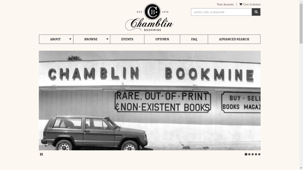 Homepage of Chamblin Bookmine's Website / chamblinbookmine.com