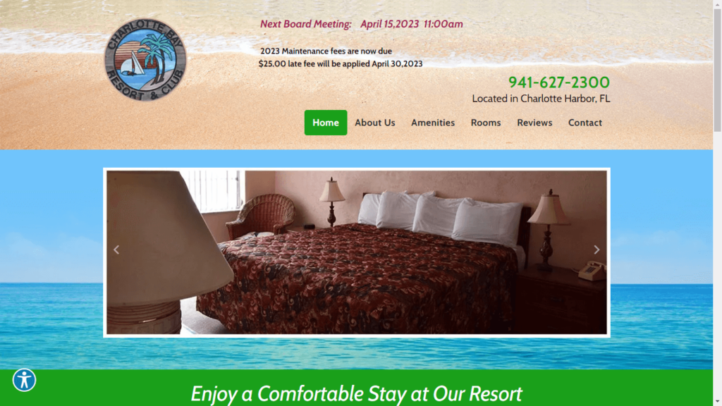 Homepage of Charlotte Bay Resort and Club's Website / charlottebayresort.com