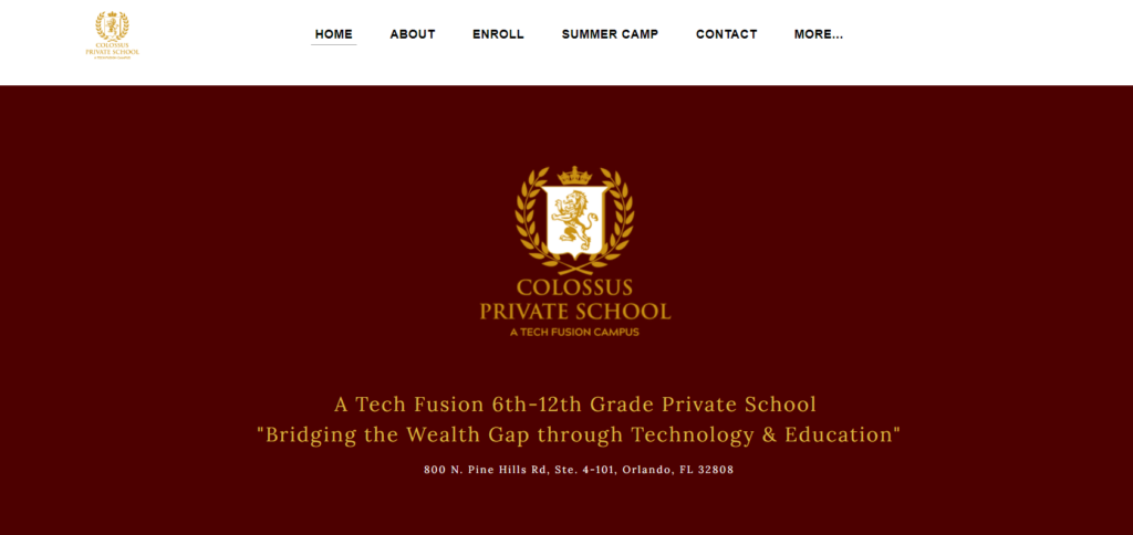 Homepage of Colossus Private School / colossusprivateschool.net
Link:
https://www.colossusprivateschool.net/