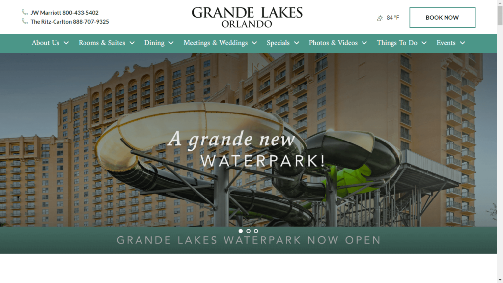 Homepage of Grande Lakes Orlando's Website / grandelakes.com