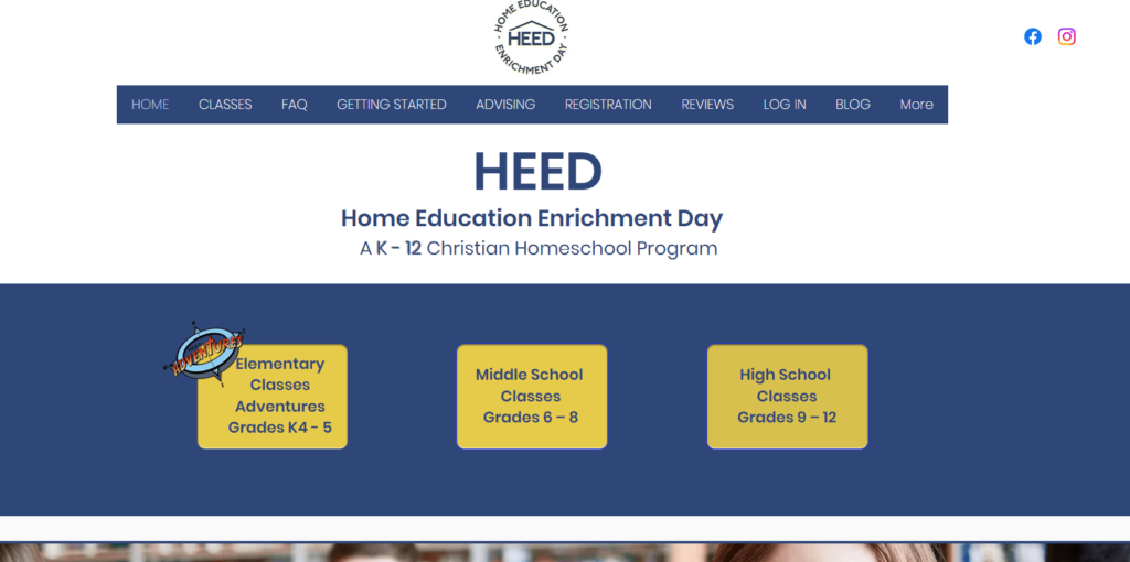 Homepage of HEED Homeschool / takeheed.org
Link:
https://www.takeheed.org/