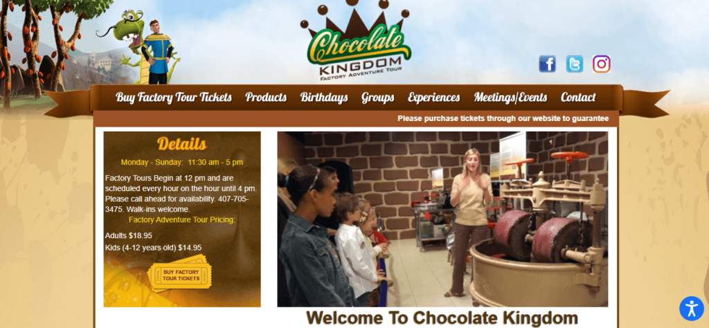 Homepage of Chocolate Kingdom website / chocolatekingdom.com
