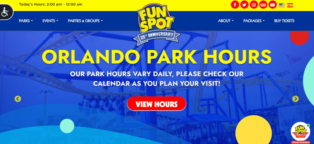 Home Page of Funspot America website / fun-spot.com
