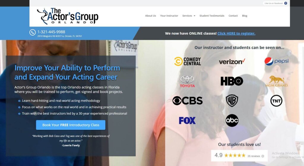 Homepage of Actor's group Orlando
URL: https://actorsgrouporlando.com/