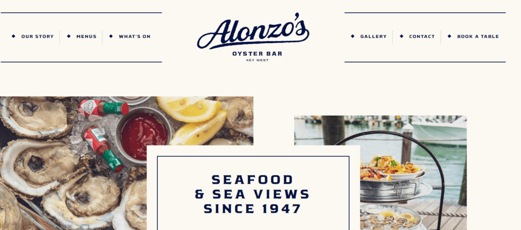 Homepage of Alonzo's Oyster Bar 
URL: https://alonzosoysterbar.com/