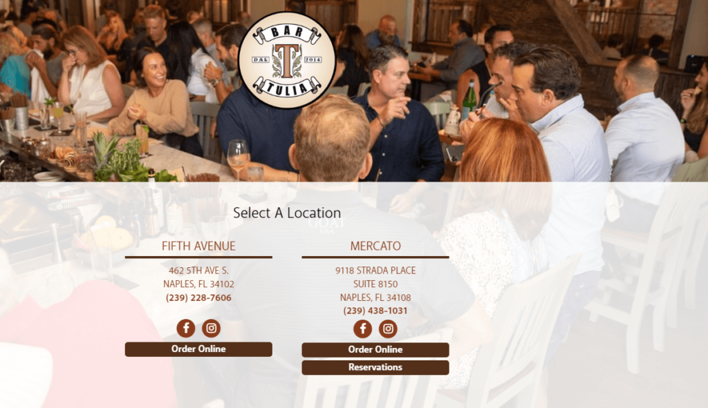 Homepage of Bar Tulia 
URL: http://bartulia.com/