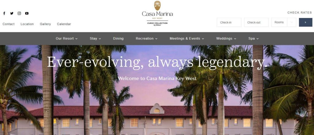 Homepage of Casa Marina
URL: https://casamarinaresort.com/