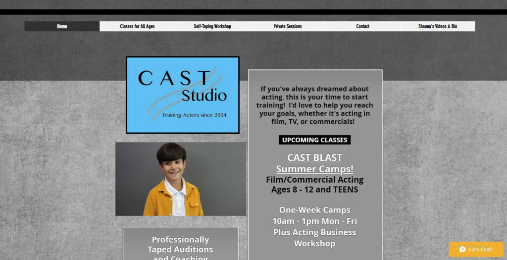 Homepage of Cast studio Orlando 
URL: https://www.caststudioorlando.com/