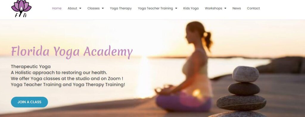 Homepage of Florida Yoga Academy 
URL: https://www.floridayogacademy.com/