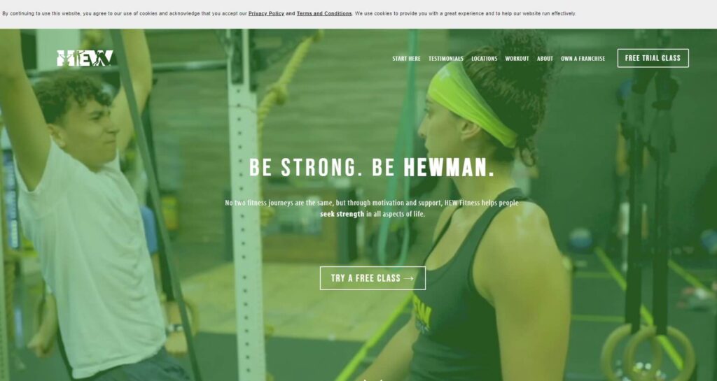 Homepage of HEW fitness
URL: https://hardexerciseworks.com/