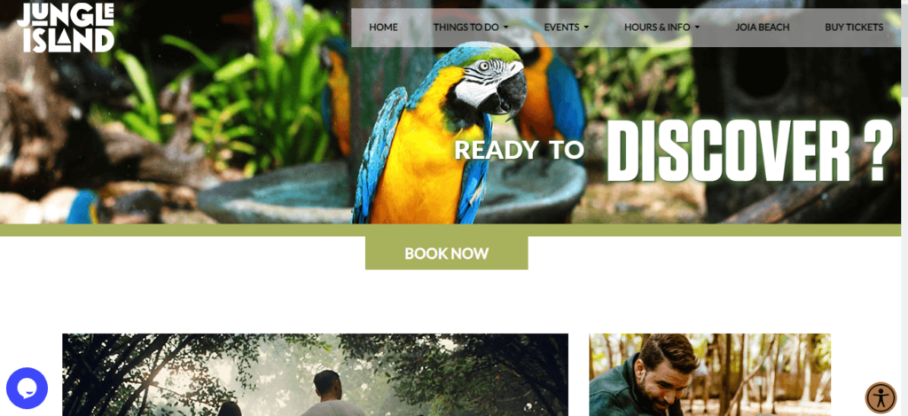 Homepage of Jungle Island website / jungleisland.com