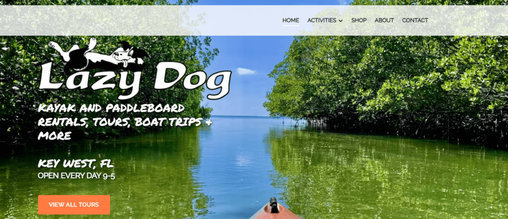 Homepage of Lazy Dog Adventures
URL: https://lazydog.com