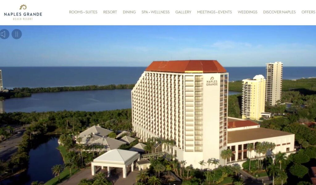 Homepage of Naples Grande Beach Resort 
URL: https://www.naplesgrande.com/