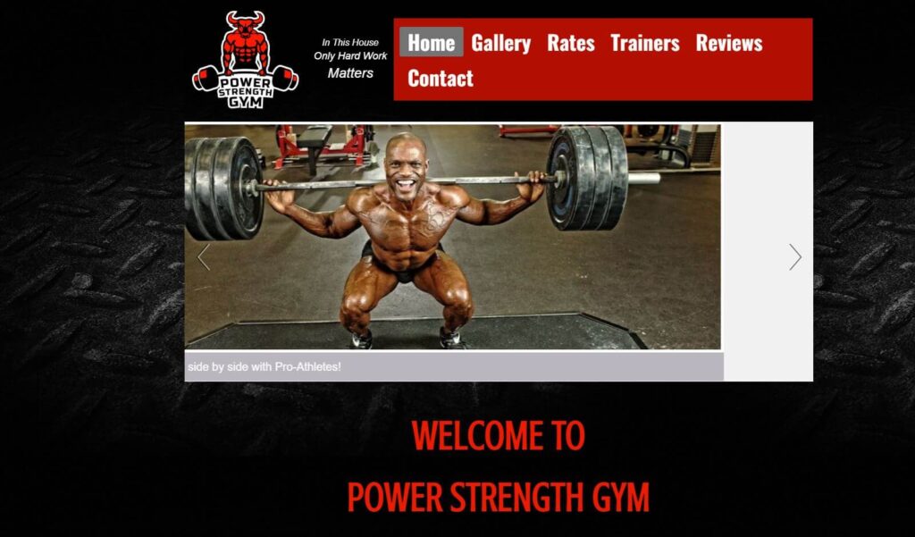 Homepage of Power Strength Gym
URL: https://powerstrengthgym.com/