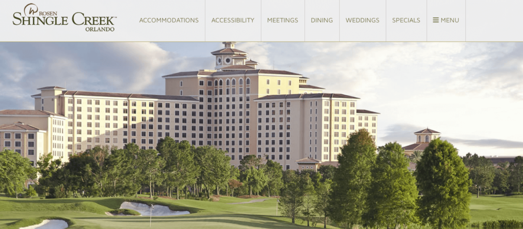 Homepage of Rosen Shingle Creek 
URL: https://www.rosenshinglecreek.com/