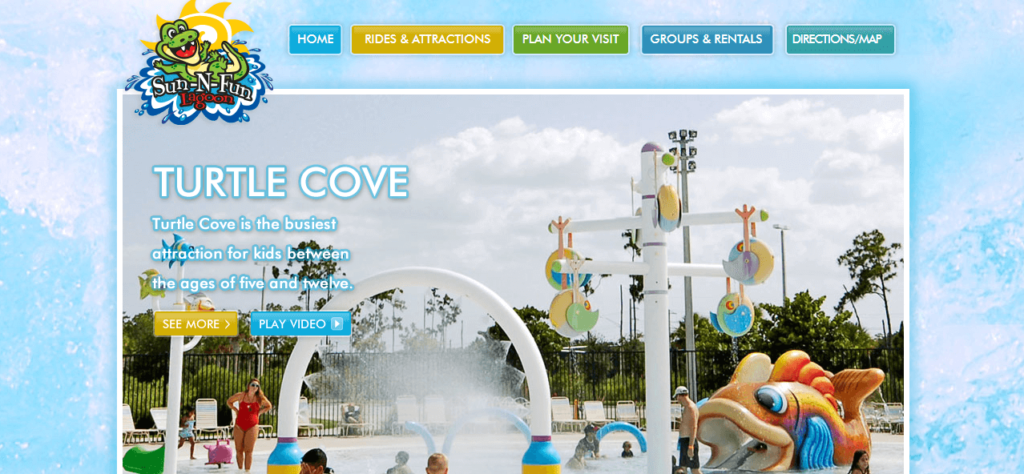 Homepage of Sun N Fun Lagoon website / napleswaterpark.com