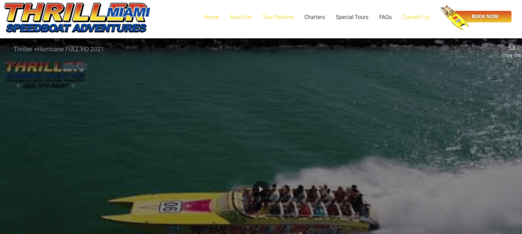 Homepage of Thriller Speedboat Adventures
URL: https://www.thrillermiami.com/