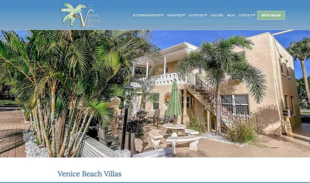 Homepage of Venice Beach Villas
URL: https://www.venicebeachvillas.com/
