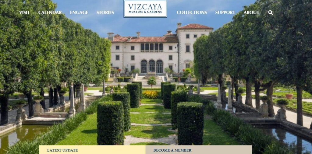 Homepage of Vizcaya Museum
URL: https://vizcaya.org/