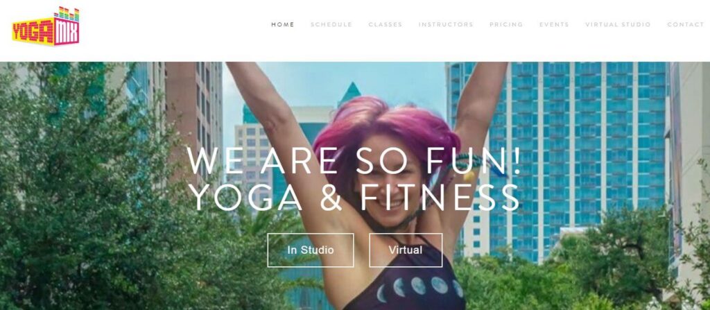 Homepage of Yogamix Studio 
URL: https://www.yogamixorlando.com/