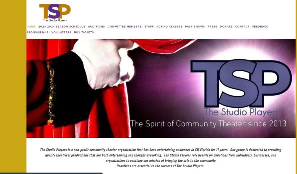 Homepage of The Studio Players
URL: https://www.thestudioplayers.org/