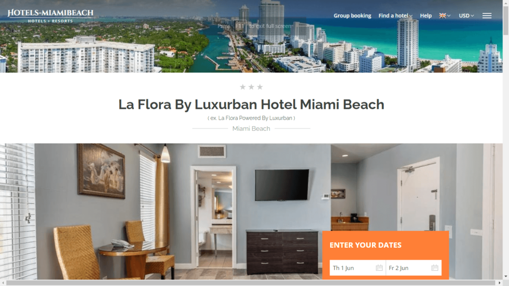 Homepage of La Flora's Website / laflora.hotels-miamibeach.com