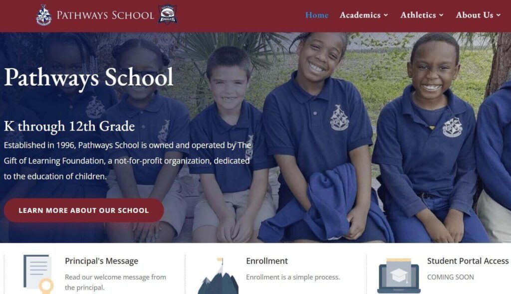 Homepage of Pathways Private School / pathwaysprivateschool.org
Link:
https://pathwaysprivateschool.org/