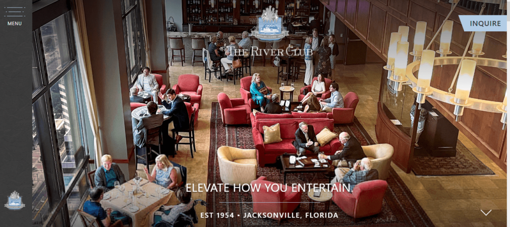 Homepage of RiverClub website / jaxriverclub.com