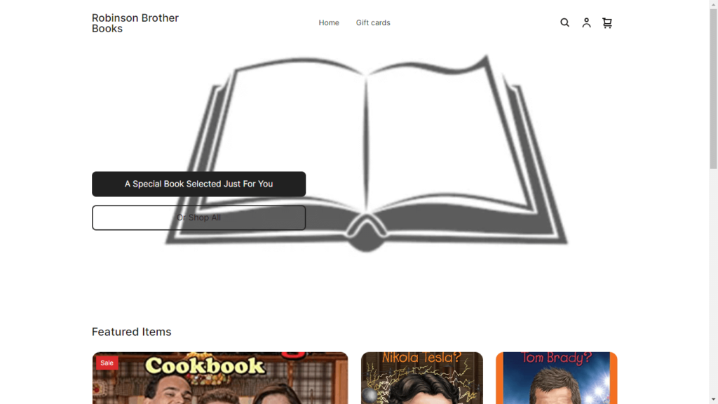 Homepage of Robinson Brother Books' Website / robinsonbrotherbooks.com