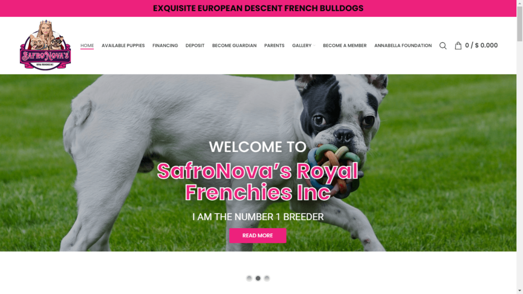 Homepage of SafroNova’s Royal French Bulldogs INC's Website / french-bulldog.org
