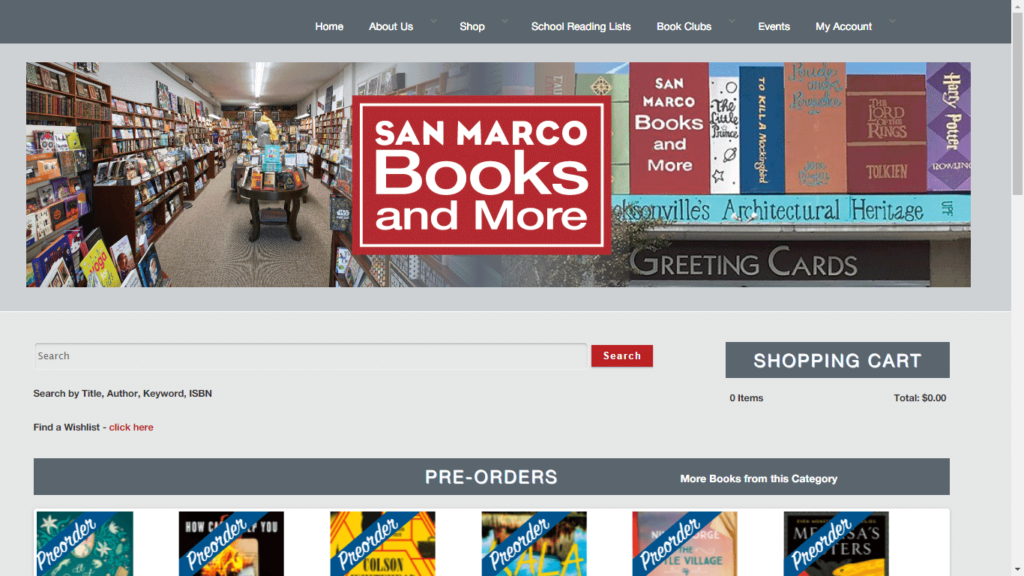 Homepage of San Marco Books' Website / sanmarcobooksandmore.com