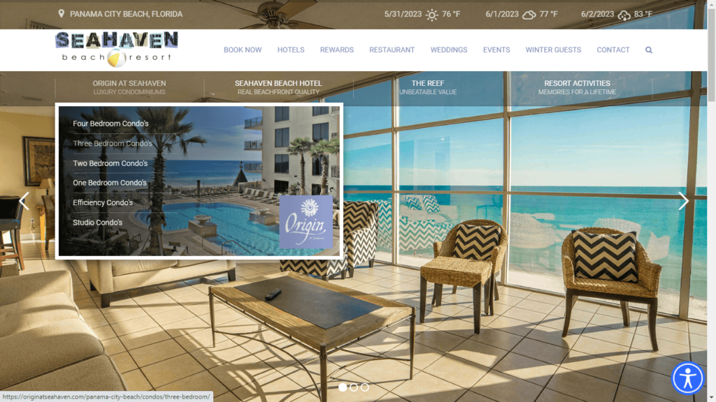 Homepage of Seahaven Beach Hotel's Website / seahavenbeach.com