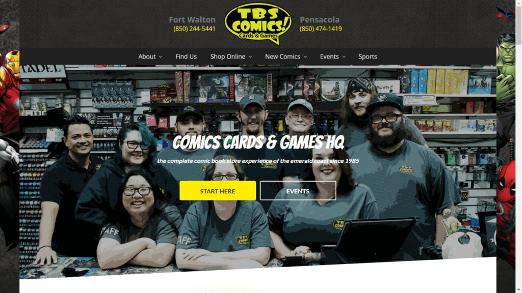Homepage of TBS Comics and Games' Website / www.tbscomics.com