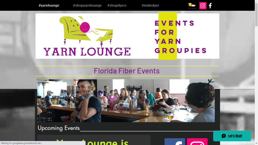 Homepage of The Yarn Lounge's Website / yarnloungeco.com