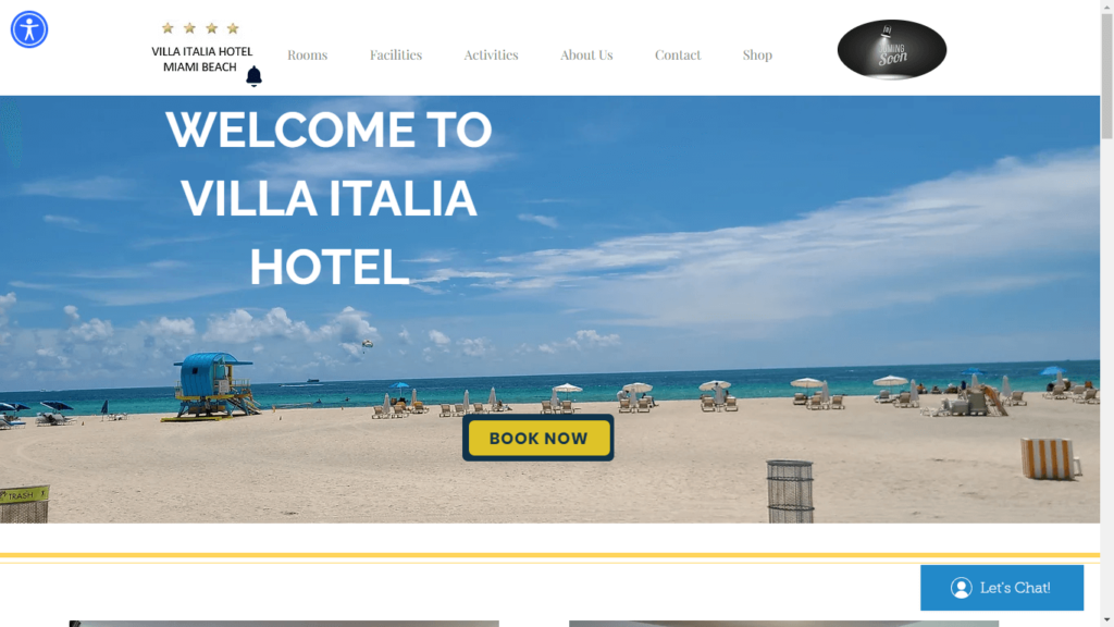 Homepage of Villa Italia Hotel's Website / villaitaliamiami.com