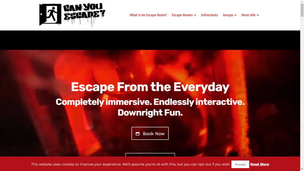 Homepage of Can You Escape's Website / can-you-escape.com