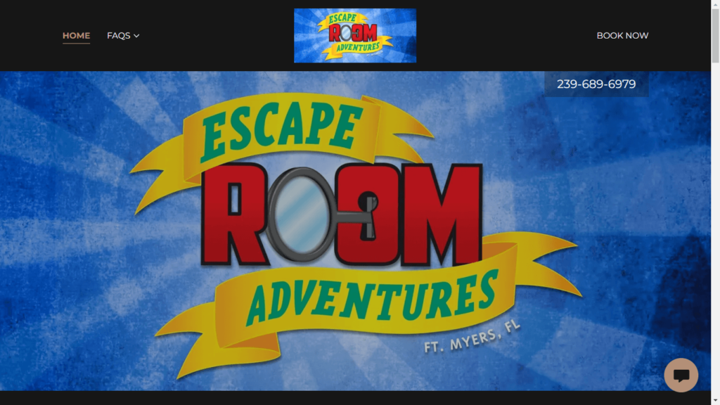 Homepage of Escape Room Adventures' Website / escaperoomadventures.com