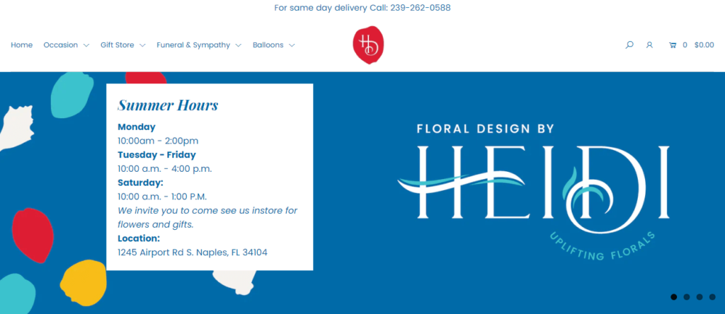 Homepage of Floral Design By Heidi / floraldesignbyheidi.com