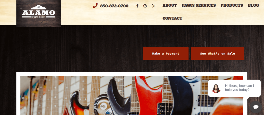 Homepage of Alamo Pawn Shop / pawnshoppanamacity.com