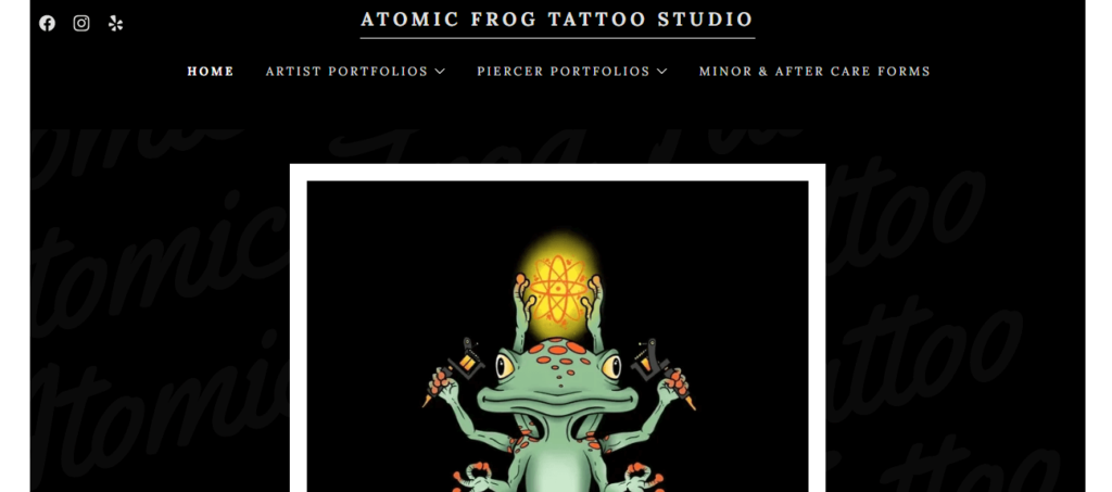 Homepage of Atomic Frog Tattoo / atomicfrogtattoo.com
