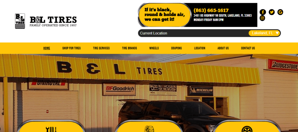 Homepage of B & L Tires / bltires.com