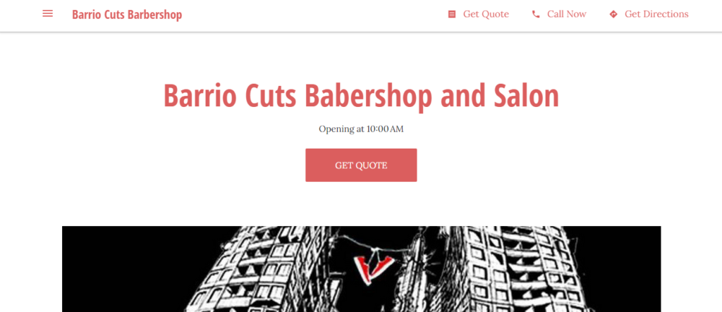 Homepage of Barrio Cuts Barbershop / barrio-cuts-barbershop.business.site