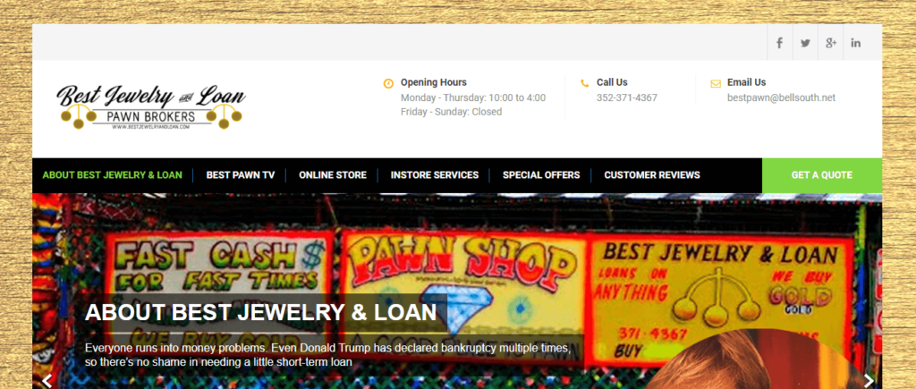 Homepage of Best Jewelry & Loan Pawnbrokers / bestjewelryandloan.com