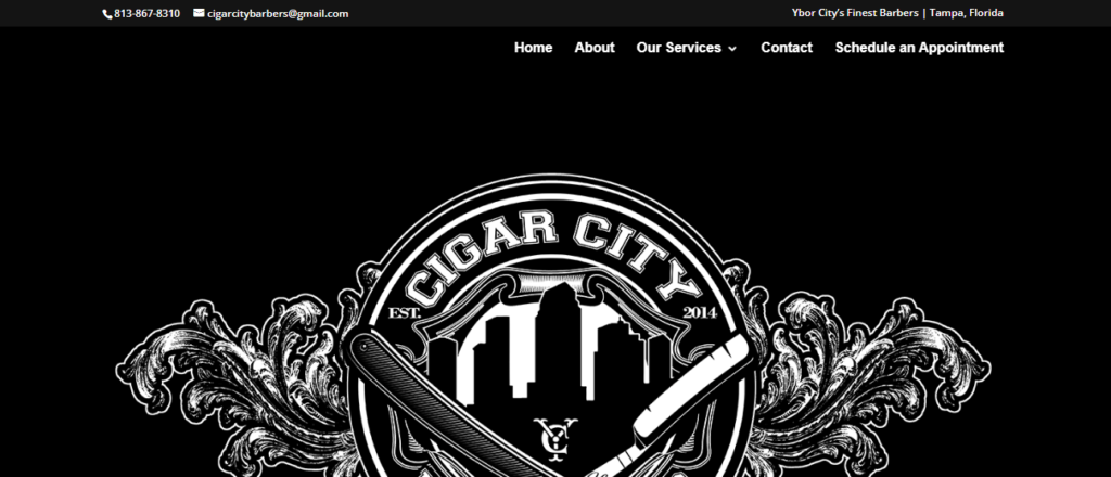 Homepage of Cigar City Barbershop / cigarcitybarbers.com