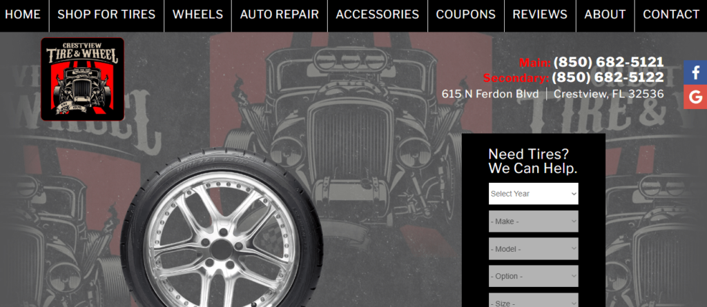 Homepage of Crestview Tire & Wheel / crestviewtire.com