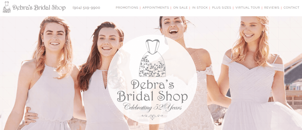 Homepage of Debra's Bridal Shop / bridalshopavenues.com