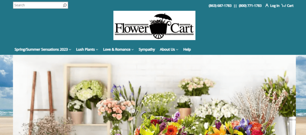 Homepage of Flower Cart Florist / flowercartlakeland.com