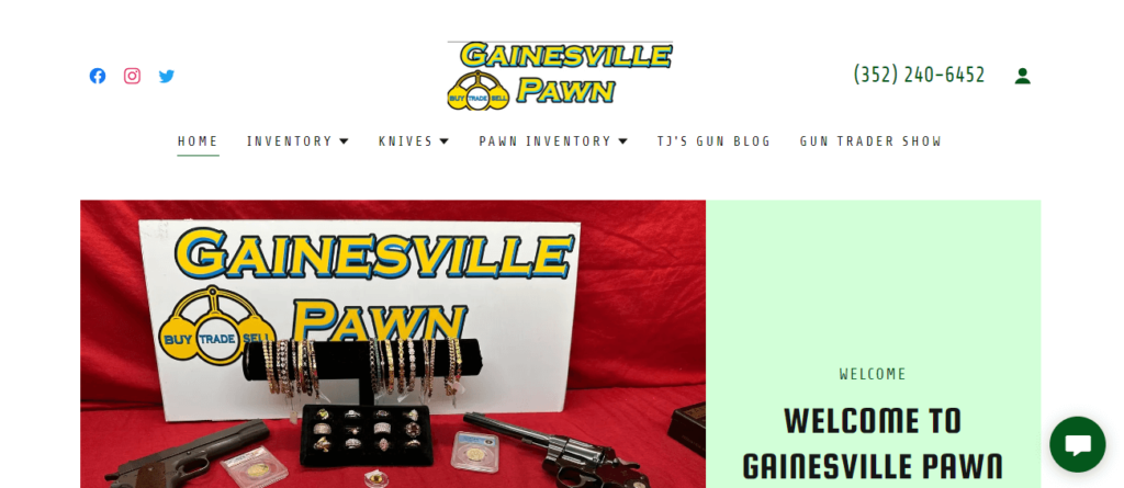 Homepage of Gainesville Pawn / gainesvillepawn.co
