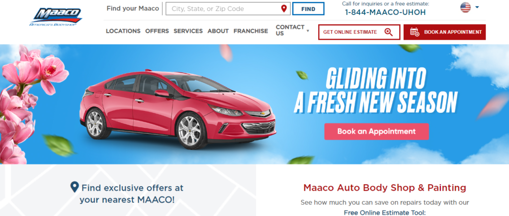 Homepage of Maaco Auto Body Shop & Painting / maaco.com