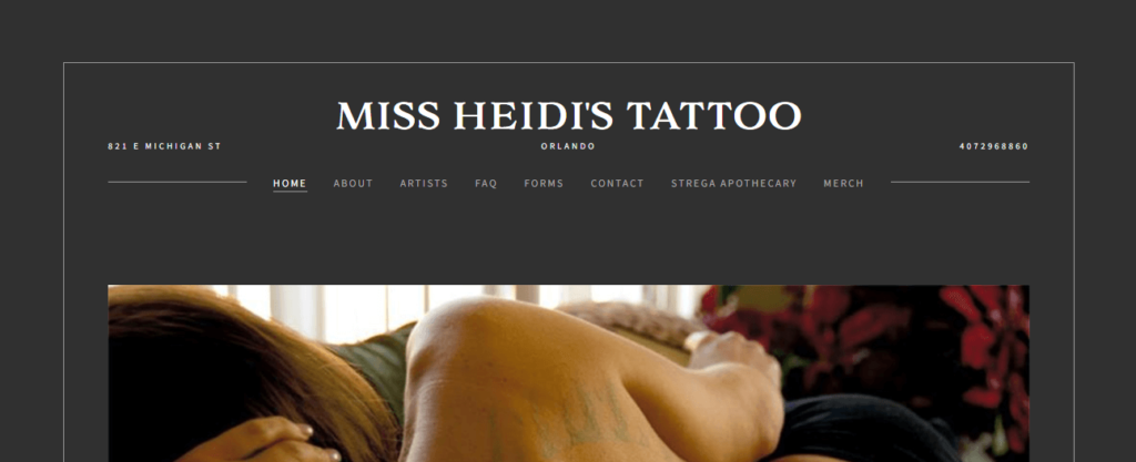 Homepage of Miss Heidi's Tattoo / missheidistattoo.com